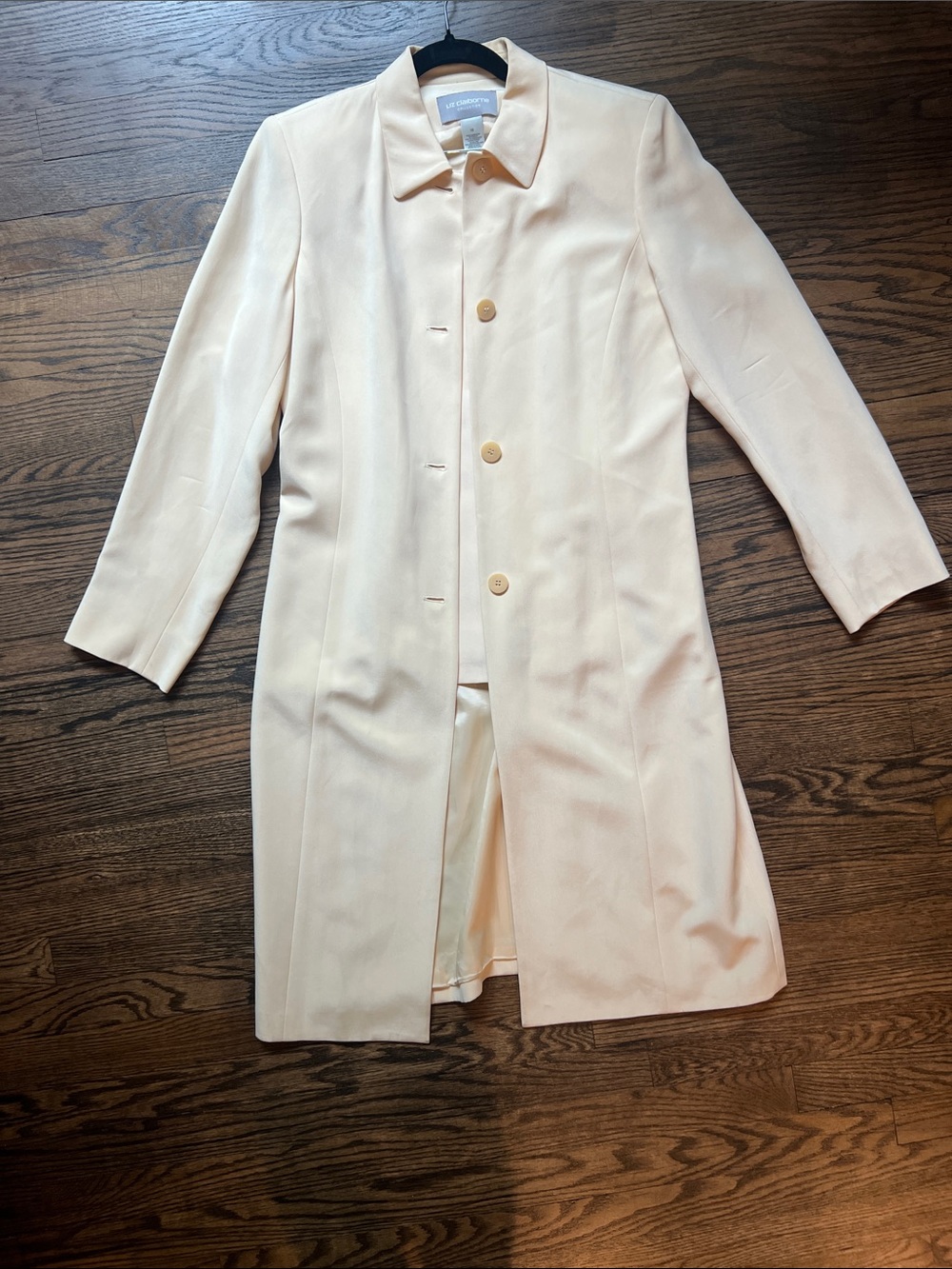Butter yellow Long Collar Coat & Skirt set